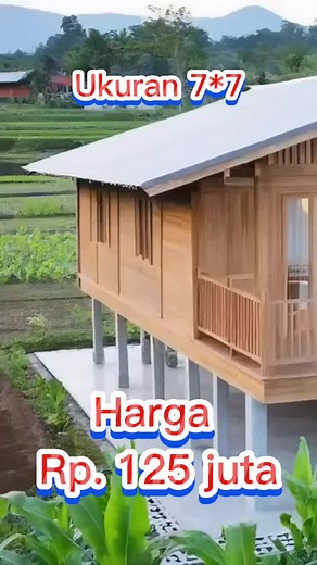 Rumah Kayu Modern 7x7 dengan Desain Elegan