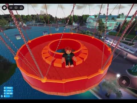 Riding the Parkdornado in Bloxneyland Theme Park on Roblox