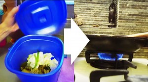 生ゴミのガスでコンロに火がつく「家庭用エコシステム」