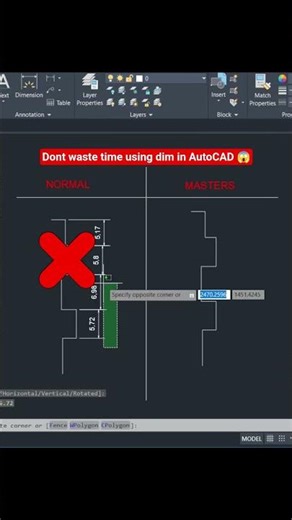 AutoCAD QDIM Shortcut | Fast Dimensioning in Seconds❌✅