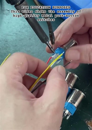 Wiring Metal Push Buttons #shorts #Soldering #Electronics #DIYProjects #Engineering #ElectricalWork