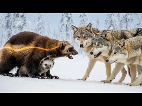 Wolverine vs Wolf Pack | The Most Fearless Animal Alive Faces Wolves Alone