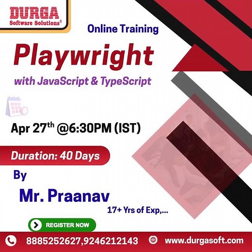 Playwright with TypeScript & JavaScript Online Training @ DURGASOFT #durgasoftware #durgasoft