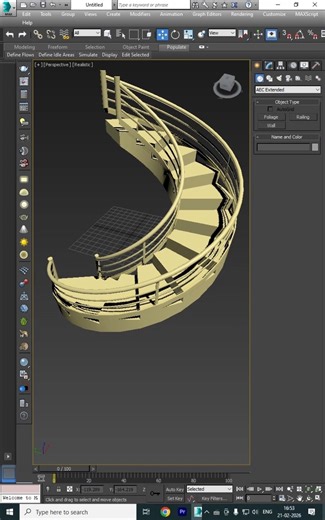 STAIRS IN 3DS MAX#3dmodelingsoftware #splinetool #shotrs