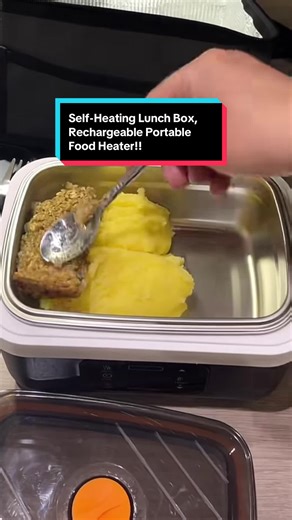 Self-Heating Lunch Box, Rechargeable Portable Food Heater!! #tiktokmademebuyit #tiktokshop #fyp #lunchbox #traveltok