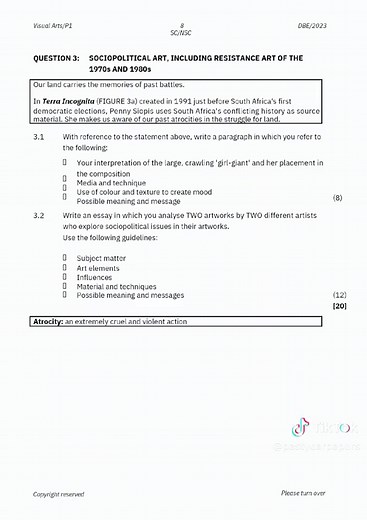 Grade 12 Visual Arts P1 2023 #grade12 #exams #study #school #education #educate #resources #pastyearpapers #fyp #visualarts