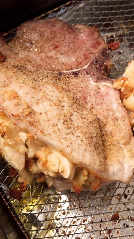 Air fryer stuffed boneless pork chops