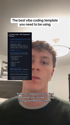 Jack on Instagram: "This is the best Product Requirement Document template I’ve found. If you want a direct link to this it’s in the community discord. #vibecoding #coding"