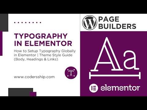 How to Setup Typography Globally in Elementor | Theme Style Guide (Body, Headings & Links) Tutorial