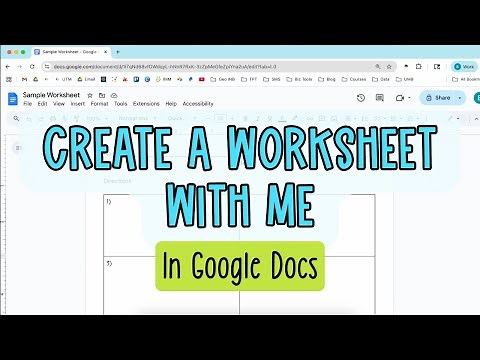 Create a Worksheet with Me in Google Docs