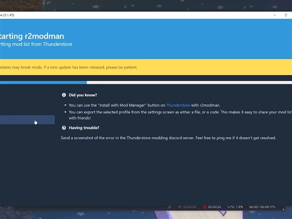 r2modman 装多个整合包和不同mod组的方法
