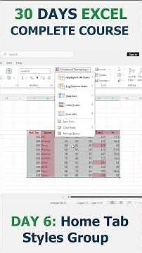 Excel Tutorial for Beginners – Day 6 | Styles Group