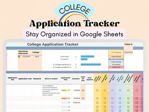 College Application Tracker College to Do List Organizer ADHD Student Planner Graduation Planning Academic Planner Google Sheets Spreadsheet - Etsy