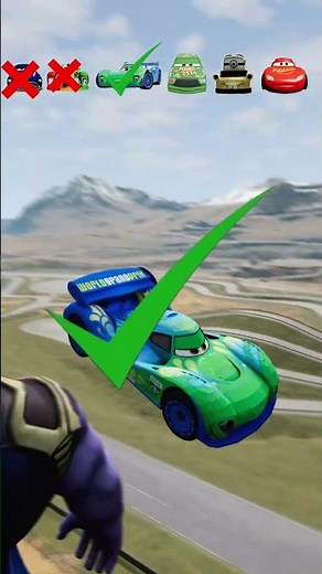 Pixar Cars vs Marvel Battle #beamngdrive #short