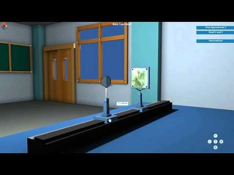Determination of focal length of convex lens experiment (CBSE) demo video by LabInApp