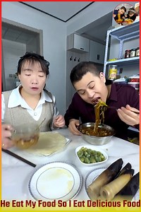 He Steal My Food To Eat. So, I Eating Delicious Food That I Hide From Him. | Family Eating