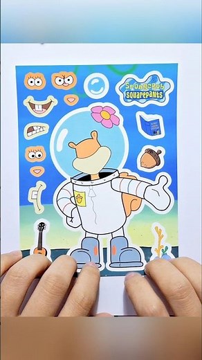 🧽💖 Sandy Cheeks Cute Sticker Book | SpongeBob Friends DIY