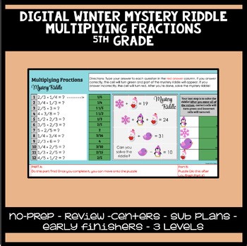 5th Grade Multiplying Fractions Mystery Riddle | Differentiated Digital Math!