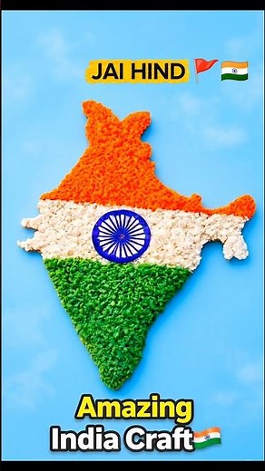 🔥 India Map Craft | Easy Tricolor Art 🇮🇳 #shorts #diy #art
