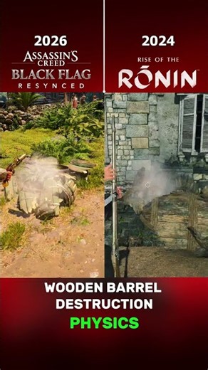 Barrel Destruction Physics | AC Black Flag Resynced vs Rise of The Ronin