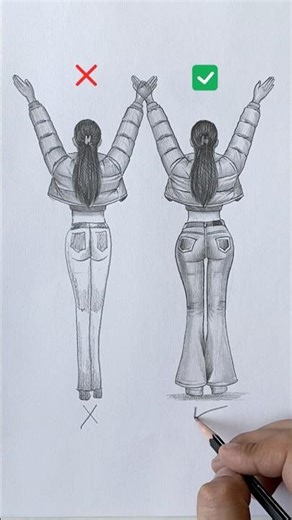 How to draw a girl figure in right way ❤️. #shorts #drawing #arttutorial #sketching