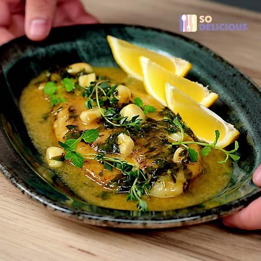 Pan-Fried Sea Bass with White Wine Sauce