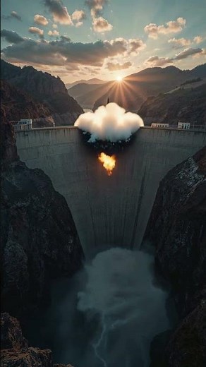 💥 Massive Dam Destroyed by Missile! Unbelievable Flood Power