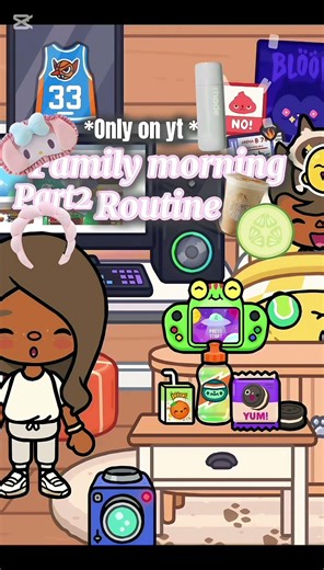 Family morning routine part two 🧴😋🌺🫐🥞🔔🍼☕️