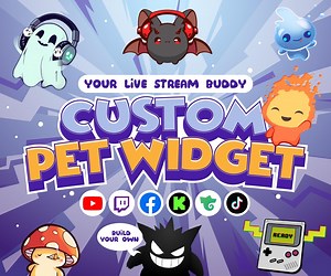 Custom Animated Live Stream Pet Widget Overlay for OBS, Streamlabs, Streamelements | Twitch, Youtube, Live Streams - Etsy