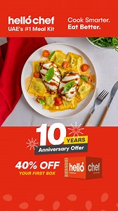  Celebrating 10 years of Hello Chef!  Cook smarter, eat better, and enjoy 40% OFF your first box 綾✨ Fresh ingredients, easy recipes, and happy family moments around the table ️  Order today & be part of UAE’s #1 Meal Kit! | Hello Chef | Facebook