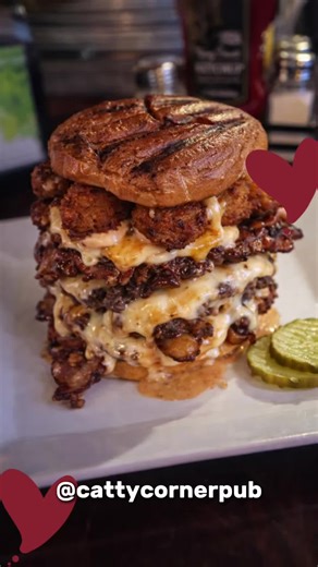 Delicious Burgers at Catty Corner Pub