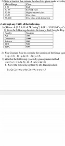 3) Write a function that estimate the class for a given marks a... | Filo