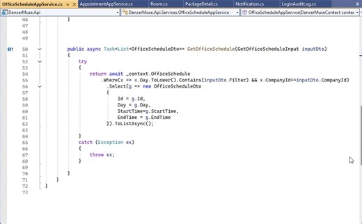 ASP.NET Core Web API | Save & Update Office Schedule with EF Core I explain how to save and update Office Schedules using ASP.NET Core Web API and Entity Framework Core. You will learn: How to use DbContext in a service layer How to remove old records using RemoveRange() How to save new schedule data using Select() and AddRange() Best practices for handling Company-based schedules Real-world OfficeScheduleAppService example Follow me for more videos and codes: Code Adventure #learn #developer #d