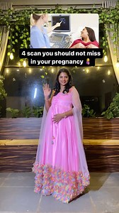These are 4 important scans you should never miss during your pregnancy. 1.EARLY PREGNANCY SCAN BETWEEN 5&10 WEEKS -To confirm the pregnancy Location -HEART BEAT 2. NT SCAN Done between 12&13 weeks -To know the Risk of down syndrome 3.ANOMALY SCAN(Target Scan/ Tiffa Scan) Done between 18&22 weeks -To identify any major structural abnormalities in the baby 4. Growth Scan Done between 28weeks & 37 weeks -Checks the baby’s growth, weight, Position, & Fluid Level | MotherhoodVibes.Sindhu