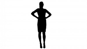 Silhouette Pretty Businesswoman Standing Hands On Stock Footage Video (100% Royalty-free) 24217777 | Shutterstock