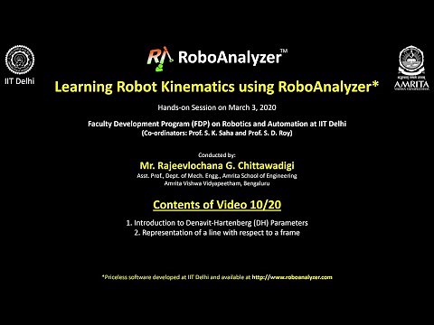 Video 10: Introduction to Denavit-Hartenberg (DH) parameters using a line with respect to a frame