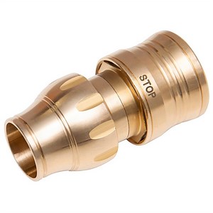 GARDENA 13mm Brass Water Stop Hose Connector