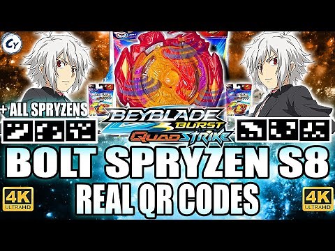 QR BOLT SPRYZEN S8 QR CODE + ALL SPRYZEN QR CODES BEYBLADE BURST QUAD STRIK