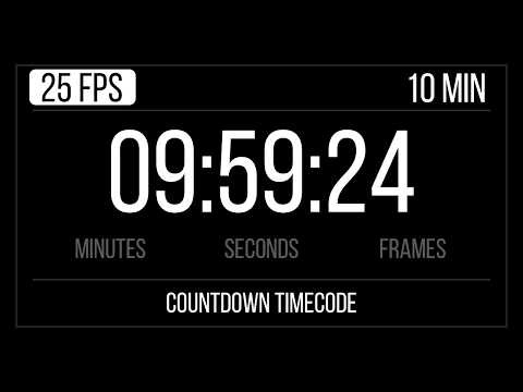 Timecode Timer 25 FPS - 10 Minute Countdown with Frames (25 FPS)