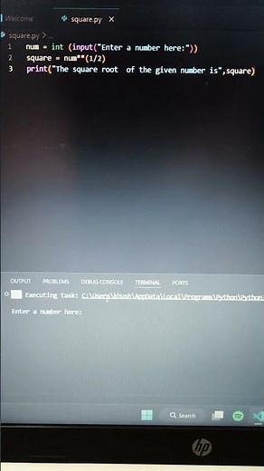find the square root in python