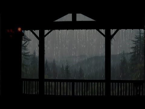 Cozy Night Rain on Porch Roof | Warm Sleep Ambience Sounds
