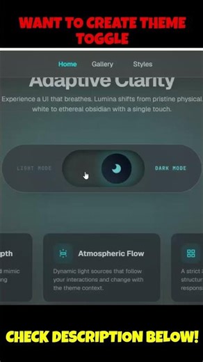 Light/Dark Mode Toggle with HTML, CSS & JavaScript #html #css #javascript