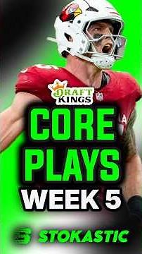 DraftKings NFL DFS Week 5 Core Plays | Sunday 10/5 DFS Picks