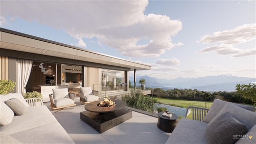Sur les hauteurs d’Annecy, cette luxueuse villa neuve en bois et béton offre des vues à couper le souffle