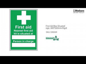First Aid Box Situated sign 300 200mm Rigid S3006R