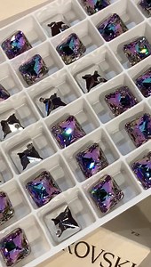 New Swarovski sparkles ✨ just in 😍 https://www.spoiltrottenbeads.co.uk/product/swarovski-11-5mm-princess-cut-pendant-crystal-vitrail-light/ | Spoilt Rotten Beads