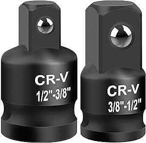 Masha Tools-Impact Socket Adapter and Reducer Set / 4 Piece Set / 1/4” – 3/8” – 1/2” Impact Driver Conversions/Chrome Molybdenum Steel (CF-AD1238)