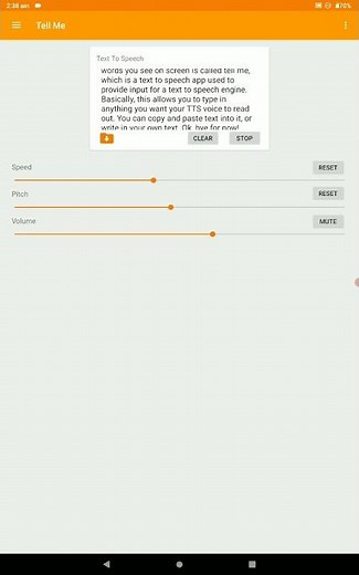 Testing the Android version of Espeak.