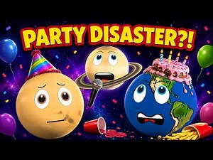 Planets for Kids: Earth’s Surprise Party! 🎂 Funny Solar System Cartoon