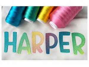 Gradient Font for Machine Embroidery ORDINARY THREADS Required Ombre Alphabet 6 Sizes: 1.5", 2", 3", 4", 5", 6" BX Format Included 1031 - Etsy